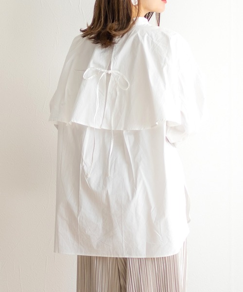 White Collection（ホワイトコレクション）の「ZOZOTOWN限定アイテム！【2021SS新作】 ヨークティアードデザインシャツブラウス（シャツ/ブラウス・レディース・ホワイト/ライトグレー/ブラック/ベージュ/サックスブルー・FREE）」の11枚目の写真