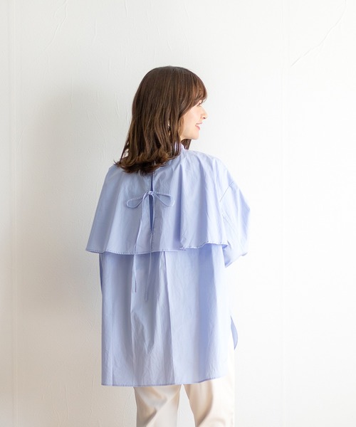 White Collection（ホワイトコレクション）の「ZOZOTOWN限定アイテム！【2021SS新作】 ヨークティアードデザインシャツブラウス（シャツ/ブラウス・レディース・ホワイト/ライトグレー/ブラック/ベージュ/サックスブルー・FREE）」の12枚目の写真