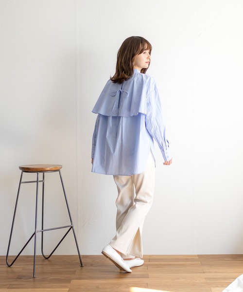 White Collection（ホワイトコレクション）の「ZOZOTOWN限定アイテム！【2021SS新作】 ヨークティアードデザインシャツブラウス（シャツ/ブラウス・レディース・ホワイト/ライトグレー/ブラック/ベージュ/サックスブルー・FREE）」の16枚目の写真