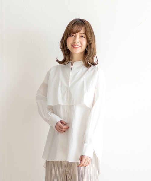 White Collection（ホワイトコレクション）の「ZOZOTOWN限定アイテム！【2021SS新作】 ヨークティアードデザインシャツブラウス（シャツ/ブラウス・レディース・ホワイト/ライトグレー/ブラック/ベージュ/サックスブルー・FREE）」の7枚目の写真