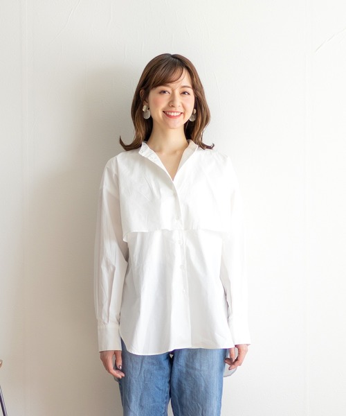 White Collection（ホワイトコレクション）の「ZOZOTOWN限定アイテム！【2021SS新作】 ヨークティアードデザインシャツブラウス（シャツ/ブラウス・レディース・ホワイト/ライトグレー/ブラック/ベージュ/サックスブルー・FREE）」の14枚目の写真