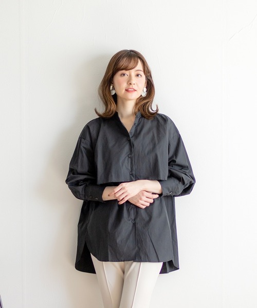 White Collection（ホワイトコレクション）の「ZOZOTOWN限定アイテム！【2021SS新作】 ヨークティアードデザインシャツブラウス（シャツ/ブラウス・レディース・ホワイト/ライトグレー/ブラック/ベージュ/サックスブルー・FREE）」の20枚目の写真