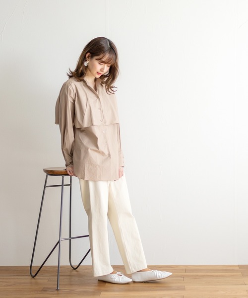 White Collection（ホワイトコレクション）の「ZOZOTOWN限定アイテム！【2021SS新作】 ヨークティアードデザインシャツブラウス（シャツ/ブラウス・レディース・ホワイト/ライトグレー/ブラック/ベージュ/サックスブルー・FREE）」の21枚目の写真