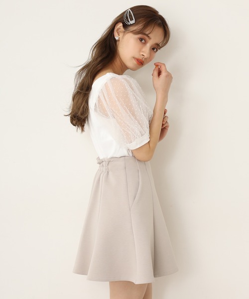 one after another NICE CLAUP（ワンアフターアナザーナイスクラップ）の「シアードットスリーブテレコトップス（Tシャツ/カットソー・レディース・オフホワイト/モカ/ミント/ブラック/グレー・FREE）」の12枚目の写真