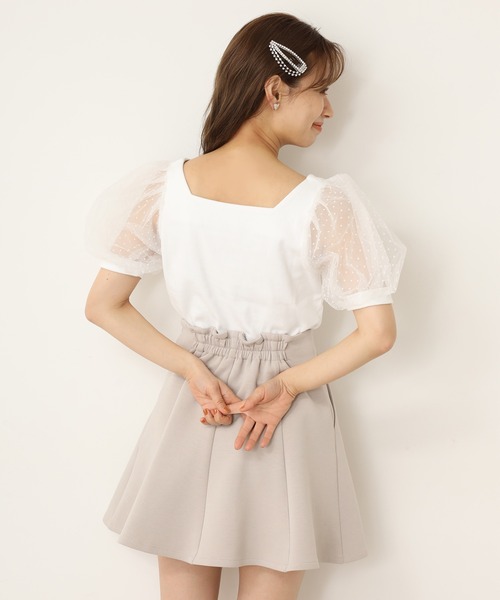 one after another NICE CLAUP（ワンアフターアナザーナイスクラップ）の「シアードットスリーブテレコトップス（Tシャツ/カットソー・レディース・オフホワイト/モカ/ミント/ブラック/グレー・FREE）」の13枚目の写真