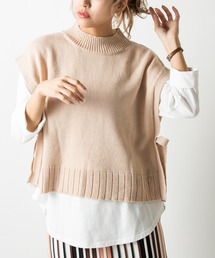 【WEB限定】レイヤードニットベストブラウス