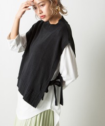 【WEB限定】レイヤードニットベストブラウス