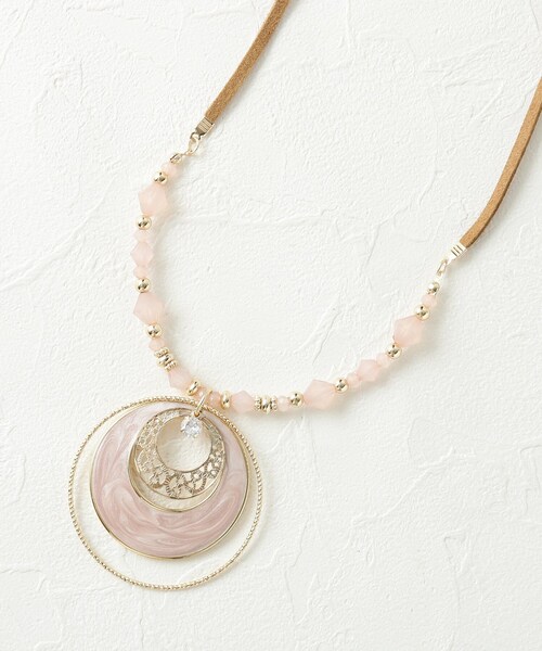 SHOO・LA・RUE(シューラルー)の「◆トリプル月の輪ネックレス(ネックレス・レディース・オフホワイト/ブルー/ピンク系・00)」の3枚目の写真