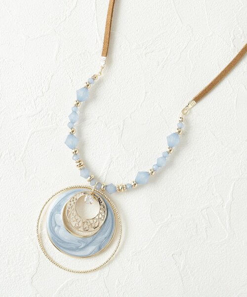 SHOO・LA・RUE(シューラルー)の「◆トリプル月の輪ネックレス(ネックレス・レディース・オフホワイト/ブルー/ピンク系・00)」の2枚目の写真