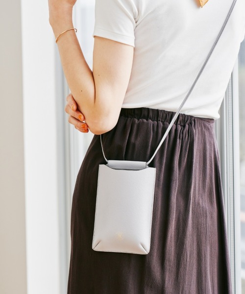 russet（ラシット）の「バイカラーレザーフォンショルダー(SO-323)（ショルダーバッグ・レディース・ベージュ/アイボリー/グレー・FREE）」の3枚目の写真