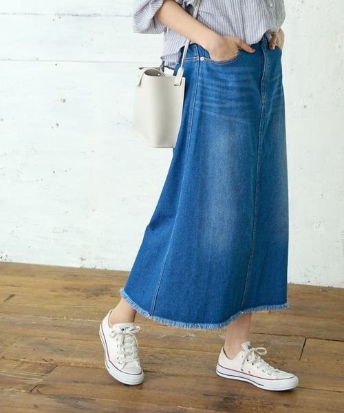 PUAL CE CIN（ピュアルセシン）の「【WEB限定】デニムマーメイドスカート（デニムスカート・レディース・ブラック/インディゴブルー・FREE）」の2枚目の写真