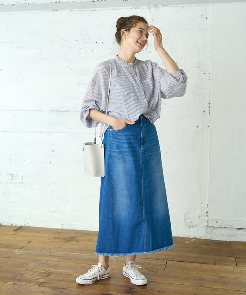 PUAL CE CIN（ピュアルセシン）の「【WEB限定】デニムマーメイドスカート（デニムスカート・レディース・ブラック/インディゴブルー・FREE）」の14枚目の写真