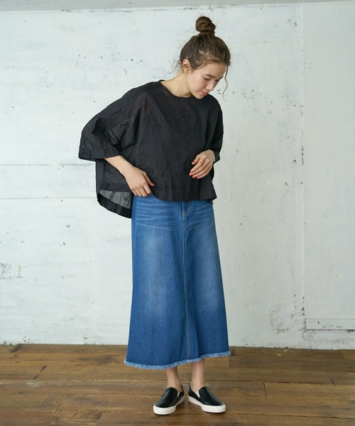 PUAL CE CIN（ピュアルセシン）の「【WEB限定】デニムマーメイドスカート（デニムスカート・レディース・ブラック/インディゴブルー・FREE）」の10枚目の写真