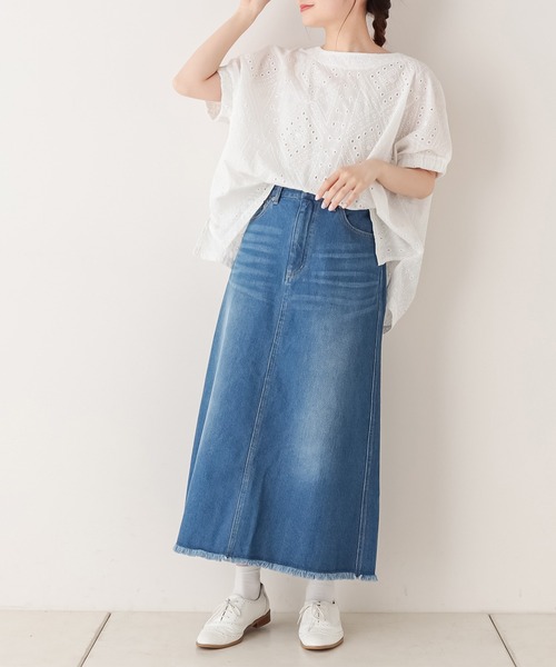 PUAL CE CIN（ピュアルセシン）の「【WEB限定】デニムマーメイドスカート（デニムスカート・レディース・ブラック/インディゴブルー・FREE）」の15枚目の写真