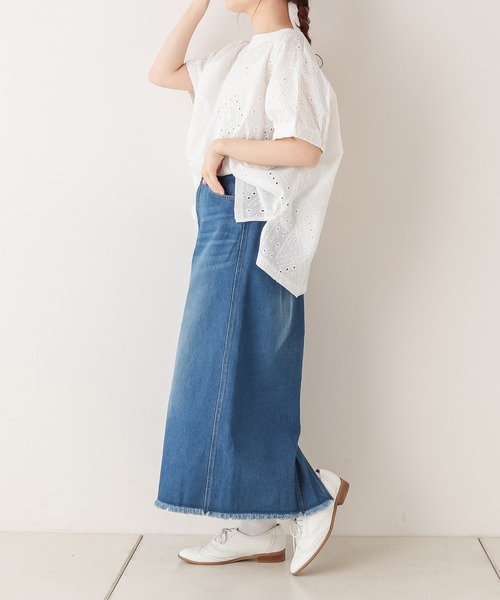 PUAL CE CIN（ピュアルセシン）の「【WEB限定】デニムマーメイドスカート（デニムスカート・レディース・ブラック/インディゴブルー・FREE）」の19枚目の写真