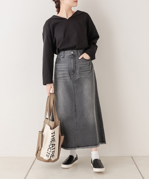 PUAL CE CIN（ピュアルセシン）の「【WEB限定】デニムマーメイドスカート（デニムスカート・レディース・ブラック/インディゴブルー・FREE）」の12枚目の写真