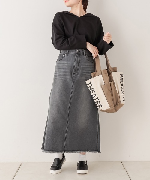 PUAL CE CIN（ピュアルセシン）の「【WEB限定】デニムマーメイドスカート（デニムスカート・レディース・ブラック/インディゴブルー・FREE）」の16枚目の写真