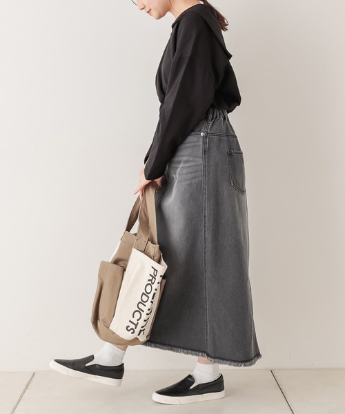 PUAL CE CIN（ピュアルセシン）の「【WEB限定】デニムマーメイドスカート（デニムスカート・レディース・ブラック/インディゴブルー・FREE）」の8枚目の写真