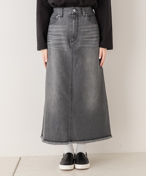 PUAL CE CIN（ピュアルセシン）の「【WEB限定】デニムマーメイドスカート（デニムスカート・レディース・ブラック/インディゴブルー・FREE）」の4枚目の写真