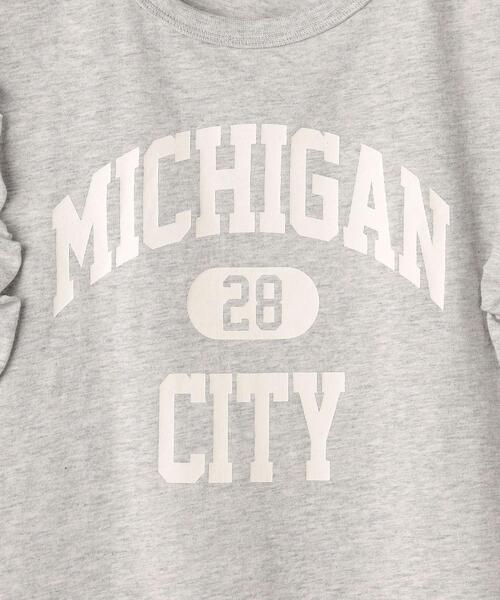 green label relaxing(グリーンレーベルリラクシング)の「【キッズ】カレッジロゴ フリル プルオーバー(Tシャツ/カットソー・キッズ・レッド/オフホワイト/グレー・105/115/135/125)」の11枚目の写真