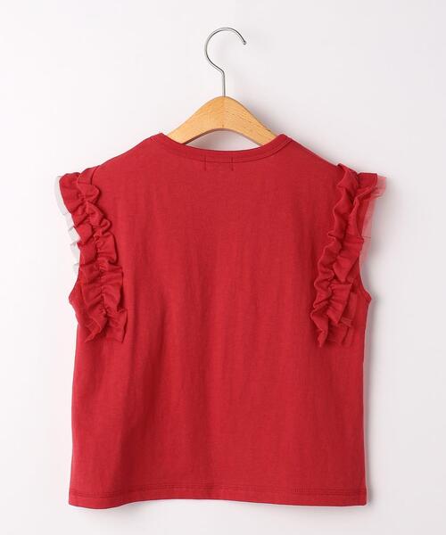 green label relaxing(グリーンレーベルリラクシング)の「【キッズ】カレッジロゴ フリル プルオーバー(Tシャツ/カットソー・キッズ・レッド/オフホワイト/グレー・105/115/135/125)」の16枚目の写真