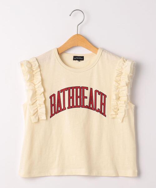 green label relaxing(グリーンレーベルリラクシング)の「【キッズ】カレッジロゴ フリル プルオーバー(Tシャツ/カットソー・キッズ・レッド/オフホワイト/グレー・105/115/135/125)」の8枚目の写真