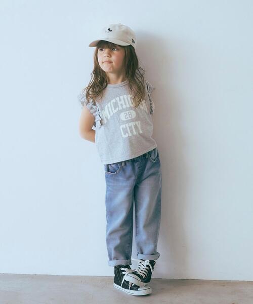 green label relaxing(グリーンレーベルリラクシング)の「【キッズ】カレッジロゴ フリル プルオーバー(Tシャツ/カットソー・キッズ・レッド/オフホワイト/グレー・105/115/135/125)」の4枚目の写真