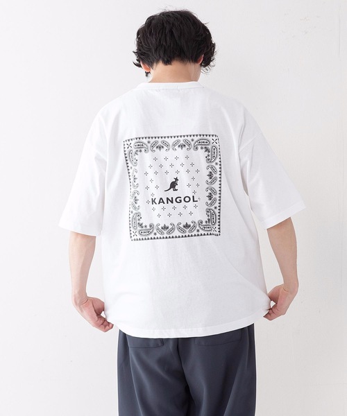 KANGOL(カンゴール)の「【KANGOL/カンゴール】ペイズリーバックプリント ワンポイントブランドロゴ ビッグシルエットTシャツ(Tシャツ/カットソー・メンズ・ブラック/ベージュ/ホワイト・X-LARGE/LARGE/MEDIUM)」の2枚目の写真
