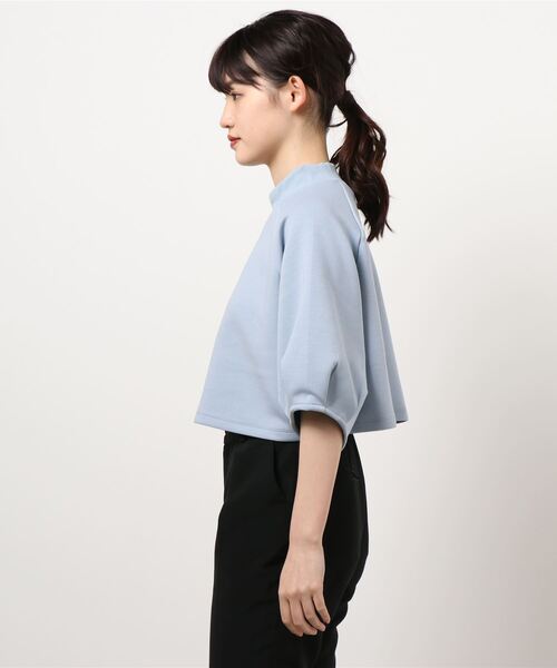 COLONY 2139(コロニートゥーワンスリーナイン)の「エアリーダンボールショート丈プルオーバー(Tシャツ/カットソー・レディース・オフホワイト/ブラック/サックスブルー・FREE)」の5枚目の写真