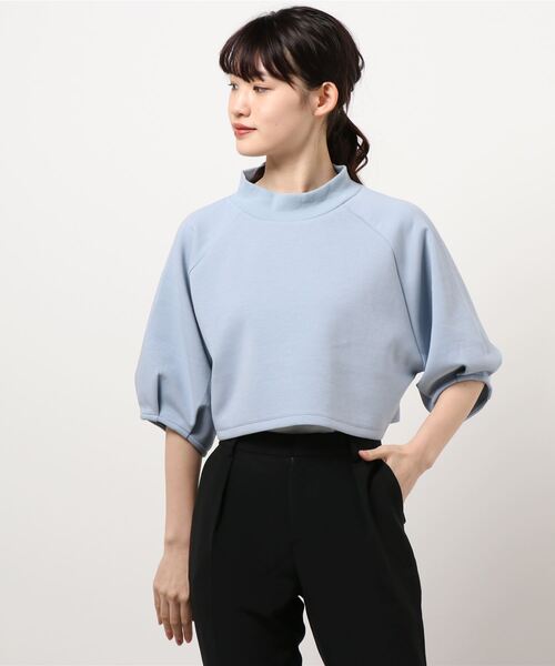 COLONY 2139(コロニートゥーワンスリーナイン)の「エアリーダンボールショート丈プルオーバー(Tシャツ/カットソー・レディース・オフホワイト/ブラック/サックスブルー・FREE)」の7枚目の写真