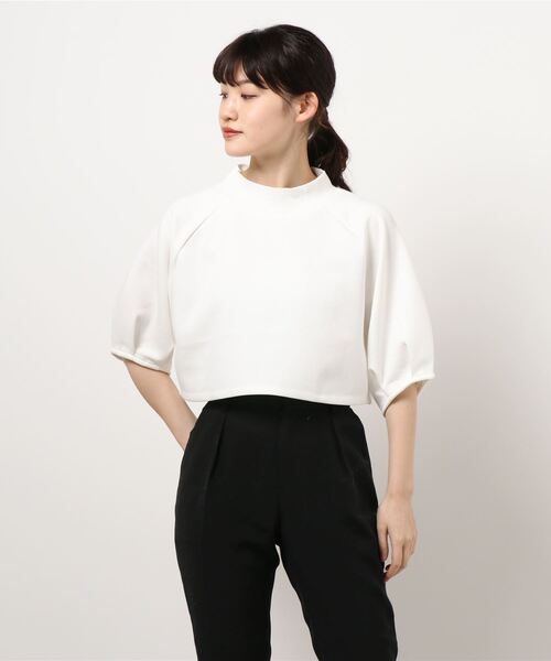 COLONY 2139(コロニートゥーワンスリーナイン)の「エアリーダンボールショート丈プルオーバー(Tシャツ/カットソー・レディース・オフホワイト/ブラック/サックスブルー・FREE)」の8枚目の写真