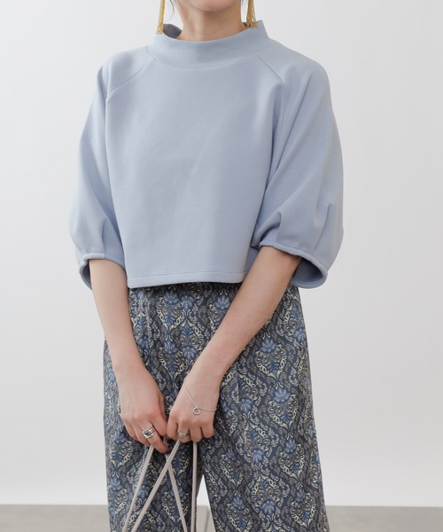 COLONY 2139(コロニートゥーワンスリーナイン)の「エアリーダンボールショート丈プルオーバー(Tシャツ/カットソー・レディース・オフホワイト/ブラック/サックスブルー・FREE)」の9枚目の写真