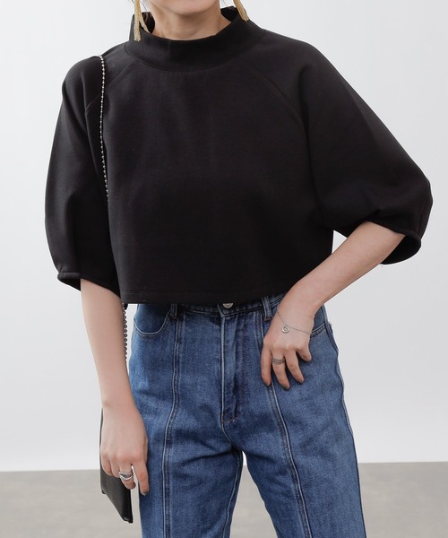 COLONY 2139(コロニートゥーワンスリーナイン)の「エアリーダンボールショート丈プルオーバー(Tシャツ/カットソー・レディース・オフホワイト/ブラック/サックスブルー・FREE)」の10枚目の写真