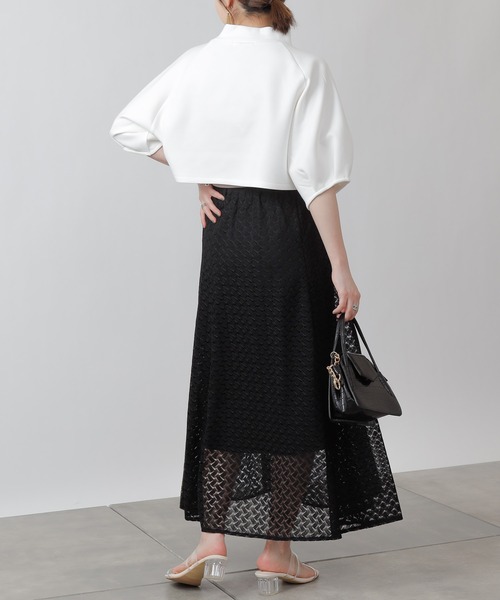 COLONY 2139(コロニートゥーワンスリーナイン)の「エアリーダンボールショート丈プルオーバー(Tシャツ/カットソー・レディース・オフホワイト/ブラック/サックスブルー・FREE)」の19枚目の写真