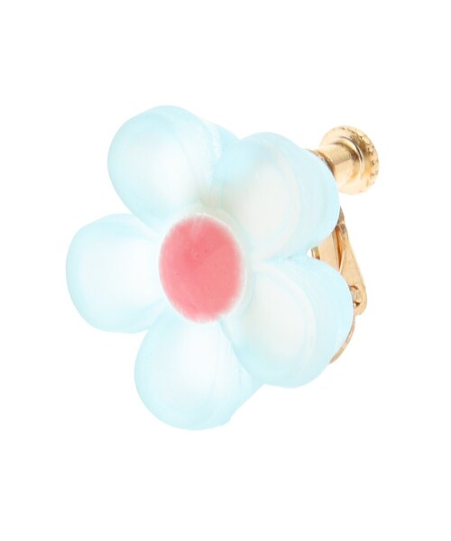 PINK-latte(ピンクラテ)の「クリアお花イヤリング(イヤリング・キッズ・サックスブルー/ベビーピンク・00)」の4枚目の写真