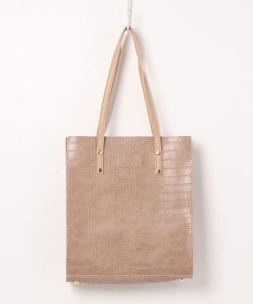 LAC-VERT（ラック・ヴェール）の「【LAC VERT/ラック・ヴェール】クロコ型押しトートバッグ（トートバッグ・レディース・ブラック/ベージュ/グリーン/ブラウン/ブルー・FREE）」の14枚目の写真