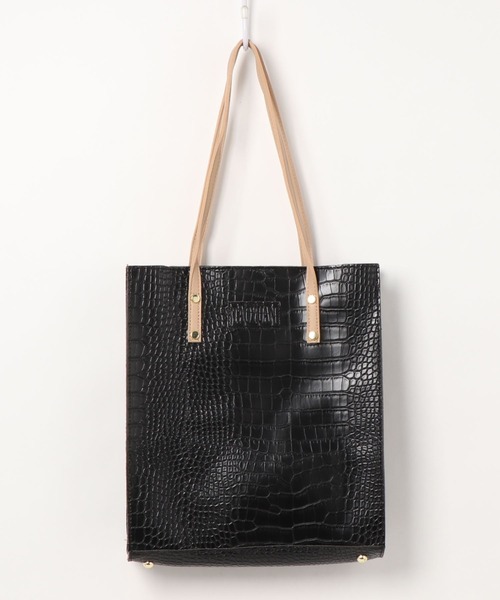 LAC-VERT（ラック・ヴェール）の「【LAC VERT/ラック・ヴェール】クロコ型押しトートバッグ（トートバッグ・レディース・ブラック/ベージュ/グリーン/ブラウン/ブルー・FREE）」の16枚目の写真