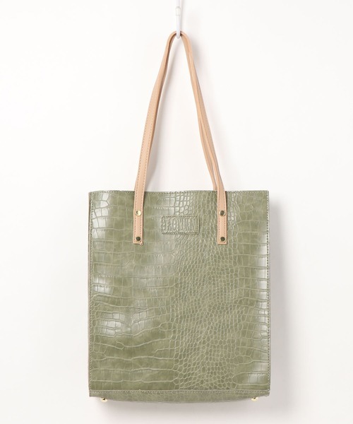 LAC-VERT（ラック・ヴェール）の「【LAC VERT/ラック・ヴェール】クロコ型押しトートバッグ（トートバッグ・レディース・ブラック/ベージュ/グリーン/ブラウン/ブルー・FREE）」の17枚目の写真