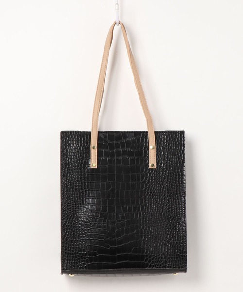 LAC-VERT（ラック・ヴェール）の「【LAC VERT/ラック・ヴェール】クロコ型押しトートバッグ（トートバッグ・レディース・ブラック/ベージュ/グリーン/ブラウン/ブルー・FREE）」の18枚目の写真