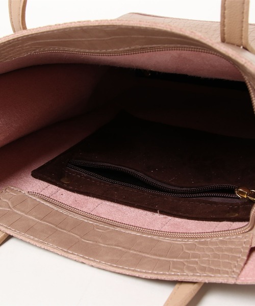 LAC-VERT（ラック・ヴェール）の「【LAC VERT/ラック・ヴェール】クロコ型押しトートバッグ（トートバッグ・レディース・ブラック/ベージュ/グリーン/ブラウン/ブルー・FREE）」の21枚目の写真