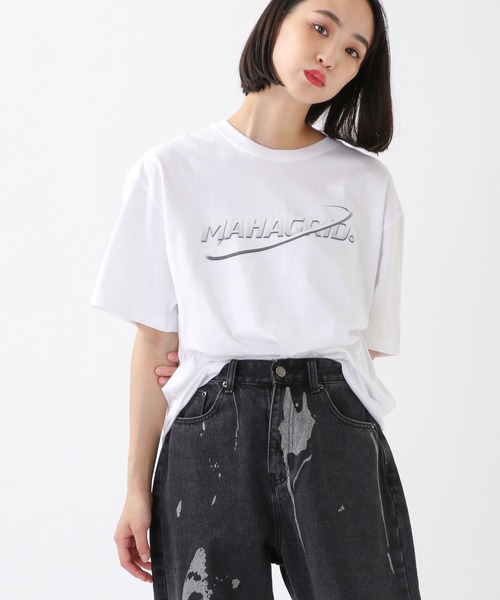 MAHAGRID(マハグリッド)の「MAHAGRID/PLANETロゴT 2945835(Tシャツ/カットソー・レディース・ホワイト/オレンジ/ブラック・MEDIUM/X-LARGE/LARGE)」の2枚目の写真
