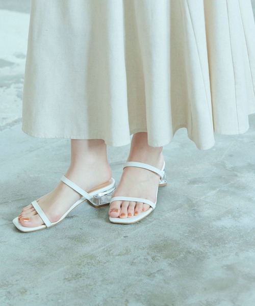 titivate（ティティベイト）の「ｼﾝﾌﾟﾙｽﾄﾗｯﾌﾟﾐｭｰﾙｻﾝﾀﾞﾙ（サンダル・レディース・ブラック/ホワイト/イエロー/ブラウン系その他/ライトグリーン/グレイッシュベージュ・M/LL/S/L）」の2枚目の写真