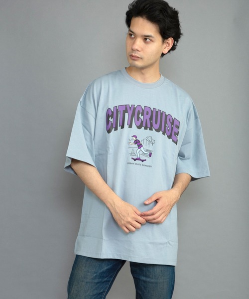 Rs 英字プリント スケボー 半袖tシャツ