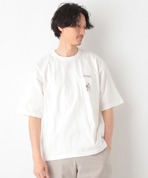 SPALDING(スポルディング)の「【SPALDING】1P/Tee/935410(Tシャツ/カットソー・メンズ・その他1/チャコールグレー/ライトグリーン/キャメル/ホワイト・MEDIUM/X-LARGE/LARGE/SMALL)」の2枚目の写真