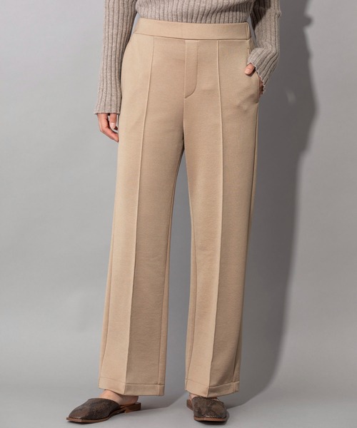 Munich（ミューニック）の「グロッシーフレンチテリー　ワイドストレートパンツ（スウェットパンツ・レディース・ブラック/ベージュ/ブルーグレー・S/M/XS）」の7枚目の写真