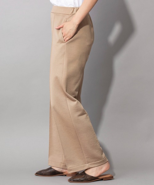 Munich（ミューニック）の「グロッシーフレンチテリー　ワイドストレートパンツ（スウェットパンツ・レディース・ブラック/ベージュ/ブルーグレー・S/M/XS）」の9枚目の写真