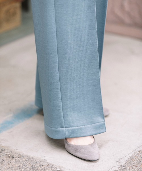 Munich（ミューニック）の「グロッシーフレンチテリー　ワイドストレートパンツ（スウェットパンツ・レディース・ブラック/ベージュ/ブルーグレー・S/M/XS）」の21枚目の写真