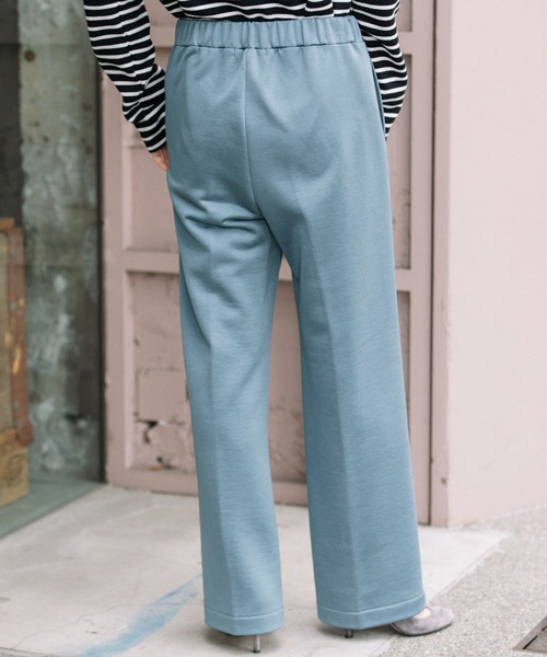 Munich（ミューニック）の「グロッシーフレンチテリー　ワイドストレートパンツ（スウェットパンツ・レディース・ブラック/ベージュ/ブルーグレー・S/M/XS）」の16枚目の写真