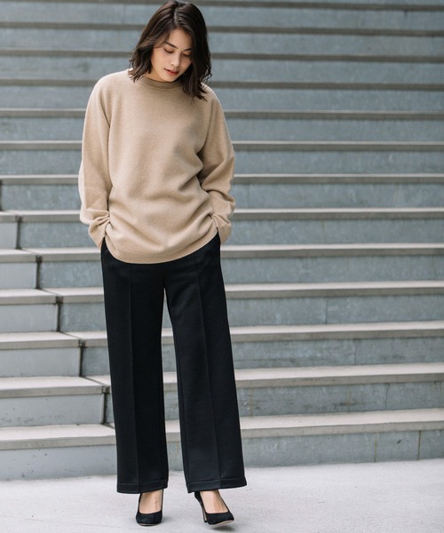 Munich（ミューニック）の「グロッシーフレンチテリー　ワイドストレートパンツ（スウェットパンツ・レディース・ブラック/ベージュ/ブルーグレー・S/M/XS）」の22枚目の写真