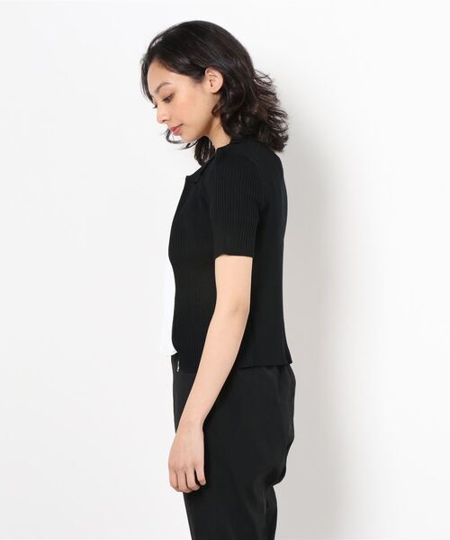 WEGO（ウィゴー）の「WEGO/フロントジップショートニット（ニット/セーター・レディース・ホワイト/ブラック/ライム/オレンジ・FREE）」の6枚目の写真